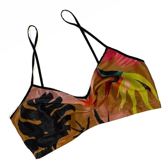 ZARA Tops - Zara Basic Tropical Print Silky Bra Top